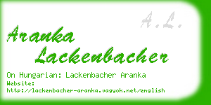 aranka lackenbacher business card